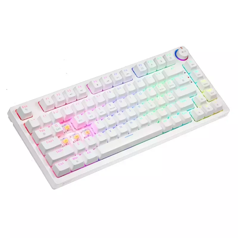 Teclado gaming Savio Phenix WHITE GAT amarelo USB Bluetooth QWERTY