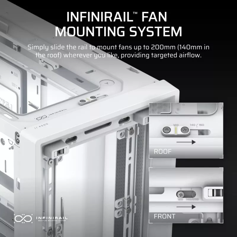 Caixa mid-tower CORSAIR Midi Frame 4000d branca