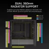 Caixa para PC CORSAIR FRAME 4000D RS ARGB Midi Tower preta — ATX/Micro-ATX/Mini-ITX, vidro temperado, ventoinha ARGB, até 370 mm GPU