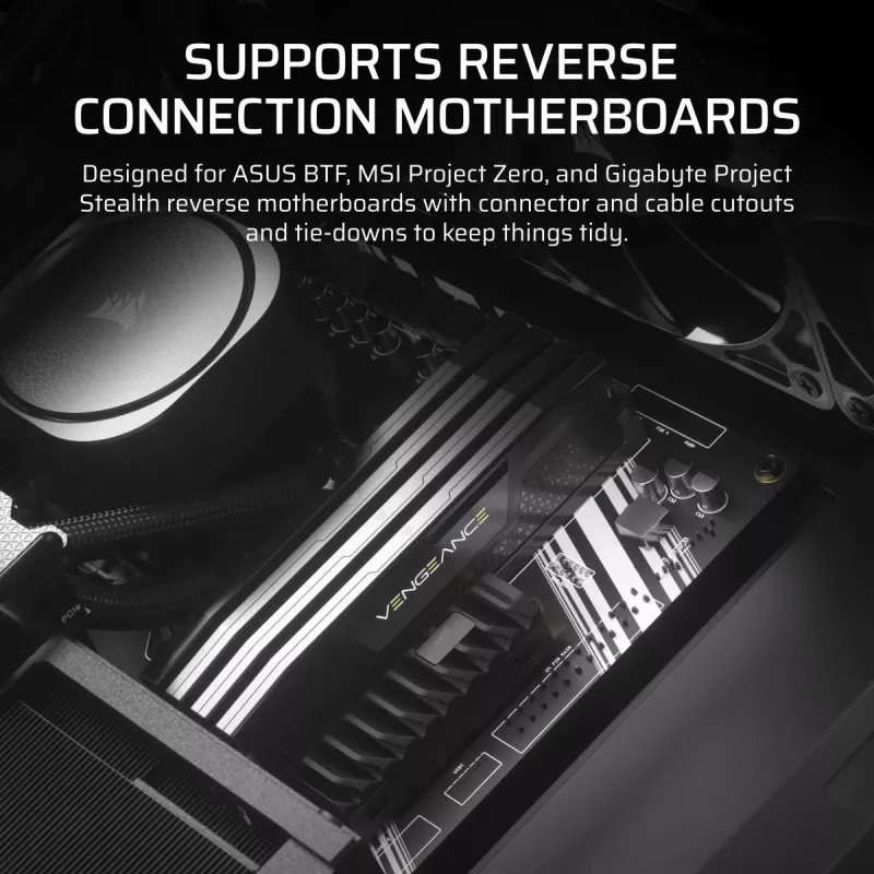 Caixa para PC CORSAIR FRAME 4000D RS ARGB Midi Tower preta — ATX/Micro-ATX/Mini-ITX, vidro temperado, ventoinha ARGB, até 370 mm GPU
