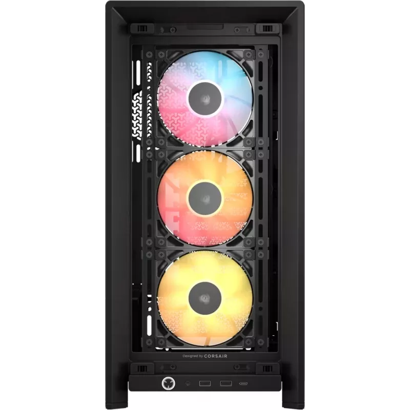 Caixa para PC CORSAIR FRAME 4000D RS ARGB Midi Tower preta — ATX/Micro-ATX/Mini-ITX, vidro temperado, ventoinha ARGB, até 370 mm GPU