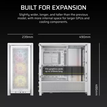 Caixa mid-tower CORSAIR Midi Frame 4000d Rs ArGB branca