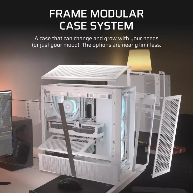 Caixa mid-tower CORSAIR Midi Frame 4000d Rs ArGB branca