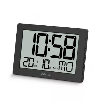 Relógio digital Hama 00222230 Retangular Preto Parede/Mesa Pilha