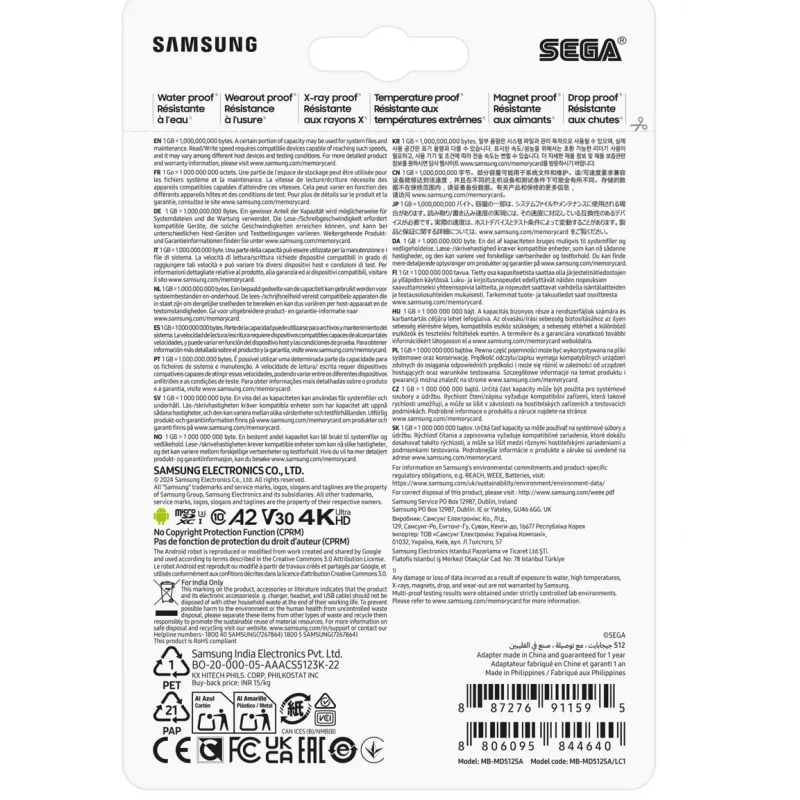 Samsung MB-MD512S 512 GB MicroSDXC UHS-I Classe 10