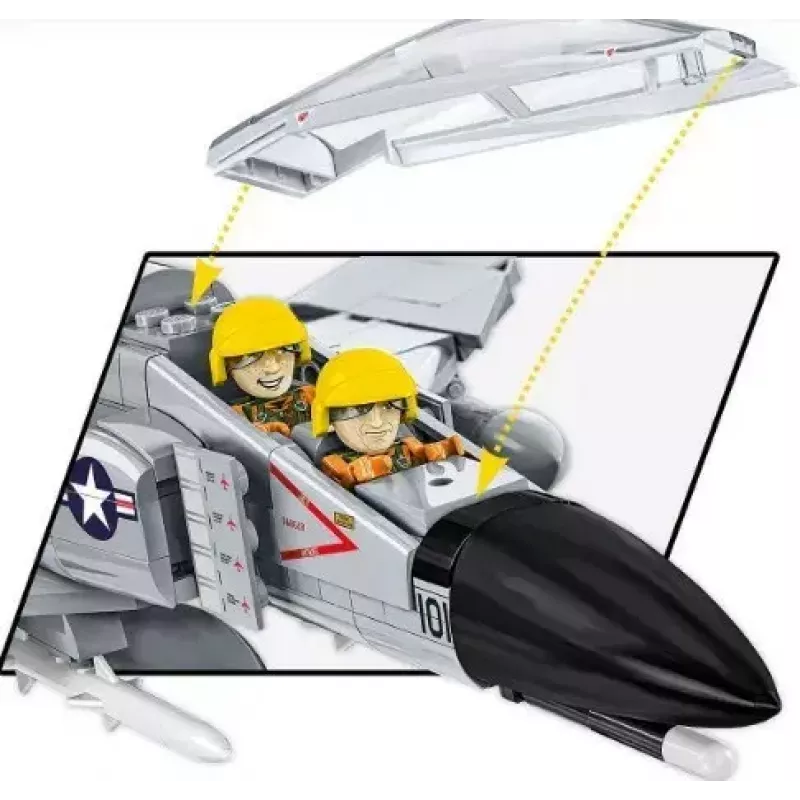 Cobi Blocks Armed Force F-4 Phantom II modelo, conjunto de construção de 703 peças