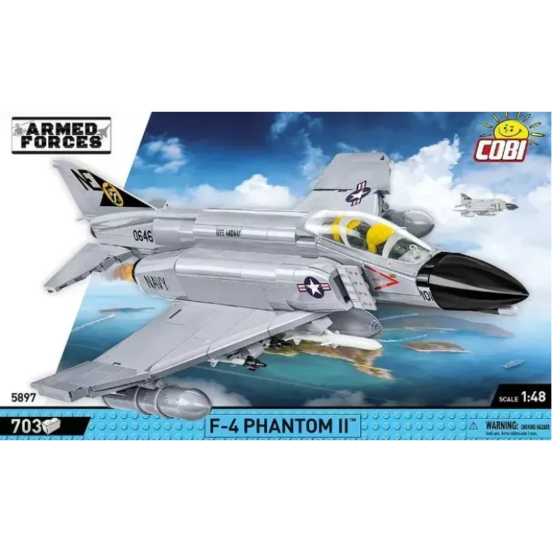 Cobi Blocks Armed Force F-4 Phantom II modelo, conjunto de construção de 703 peças