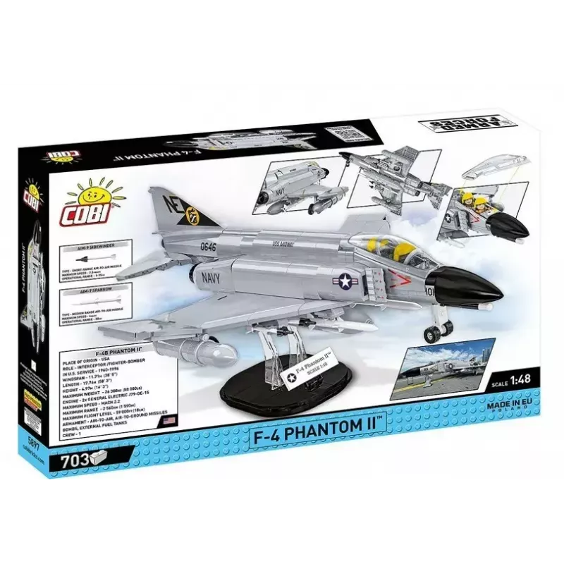 Cobi Blocks Armed Force F-4 Phantom II modelo, conjunto de construção de 703 peças