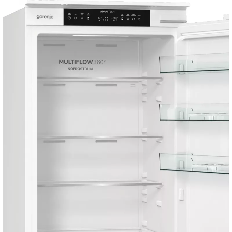 Gorenje NRKI519E41 frigorífico combinado de encastrar, 284 l, NoFrost DualAdvance, 6 kg/24 h, classe energética E, branco