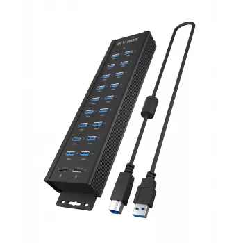 ICY BOX IB-HUB1720-U3 preto