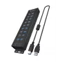 ICY BOX IB-HUB1720-U3 preto