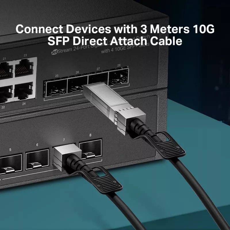 TP-Link Cabo Direct Attach SFP+ 10G de 3 metros, 3 m, DAC, SFP+, SFP+