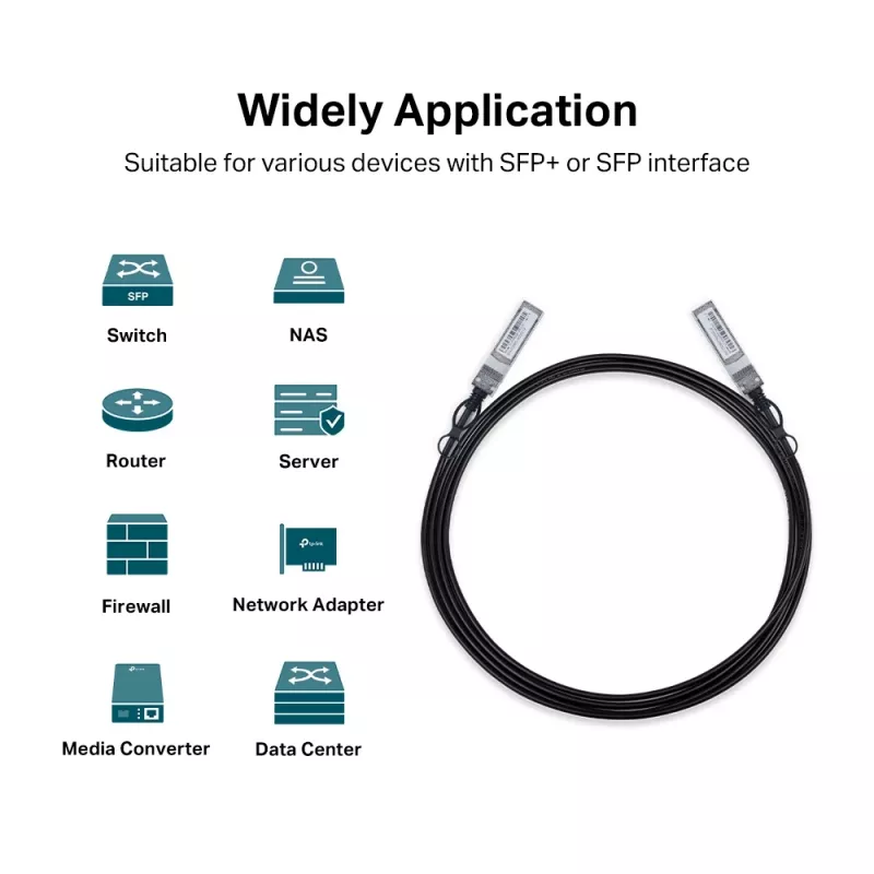 TP-Link Cabo Direct Attach SFP+ 10G de 3 metros, 3 m, DAC, SFP+, SFP+