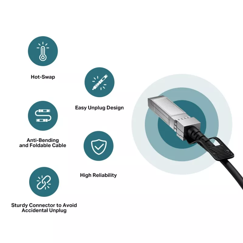 TP-Link Cabo Direct Attach SFP+ 10G de 3 metros, 3 m, DAC, SFP+, SFP+