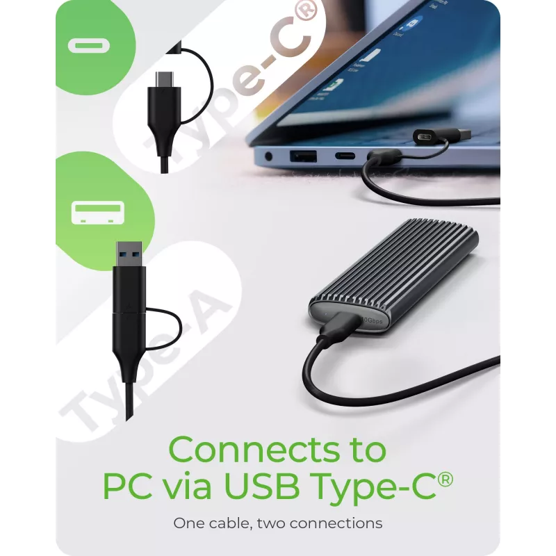 ICY BOX IB-1808MCT-CU31 Caixa para SSD preto M.2