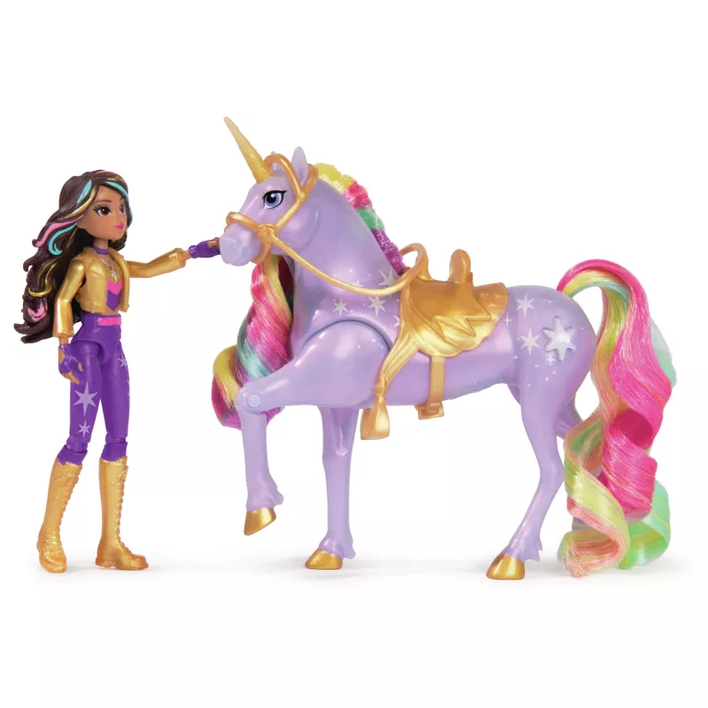 Spin Master Unicorn Academy 6067325 Light Magic Wildstar e Sophia conjunto de boneca e figura de unicórnio, a partir dos 4 anos