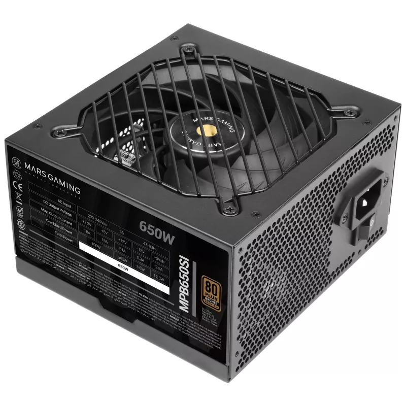 Fonte de alimentação Mars Gaming MPB650SI 650 W 24-pin ATX ATX preta