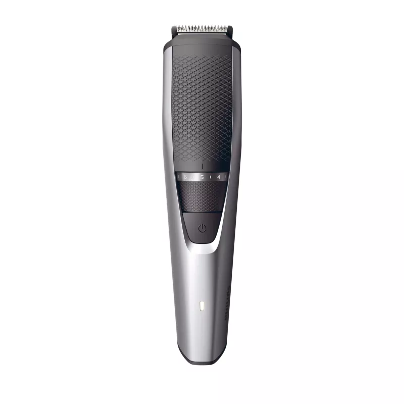 Aparador de barba Philips BEARDTRIMMER Series 3000 BT3239/15, 0,5 mm–10 mm, 20 níveis de comprimento, recarregável por USB, preto/prateado