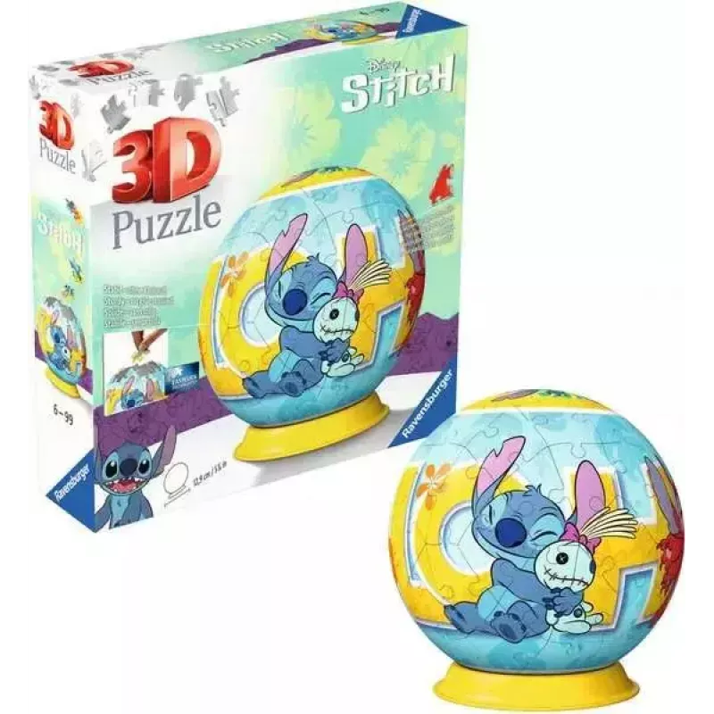 Ravensburger Puzzle 3D Ball Disney Stitch, 72 peças