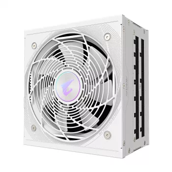 Fonte de alimentação GIGABYTE AORUS ELITE P850W 850W ATX 80 PLUS Platinum totalmente modular branca ventoinha 120mm