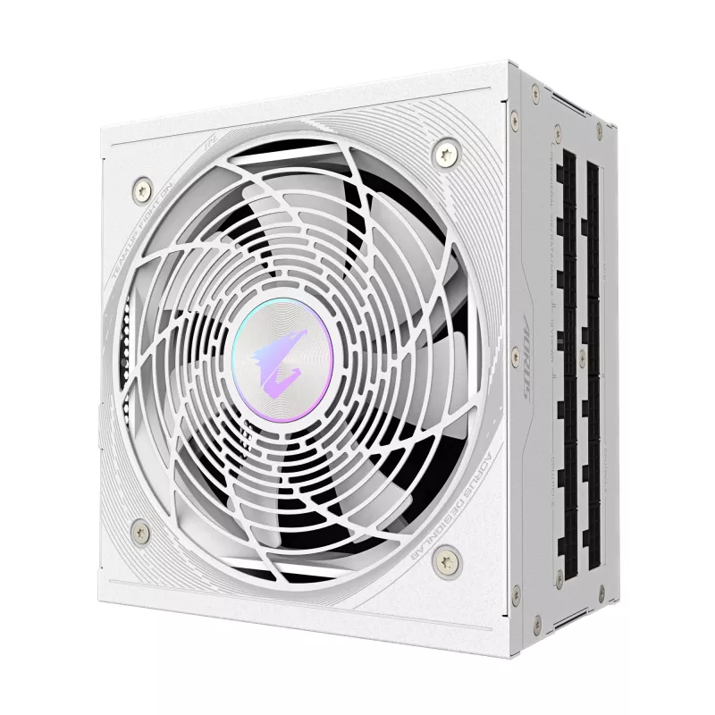Fonte de alimentação GIGABYTE AORUS ELITE P850W 850W ATX 80 PLUS Platinum totalmente modular branca ventoinha 120mm