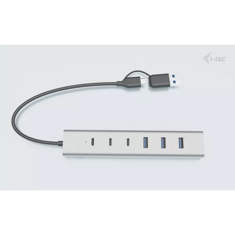i-tec hub de carregamento em metal USB-C/USB-A 7 portas (3x USB-C, 4x USB-A)