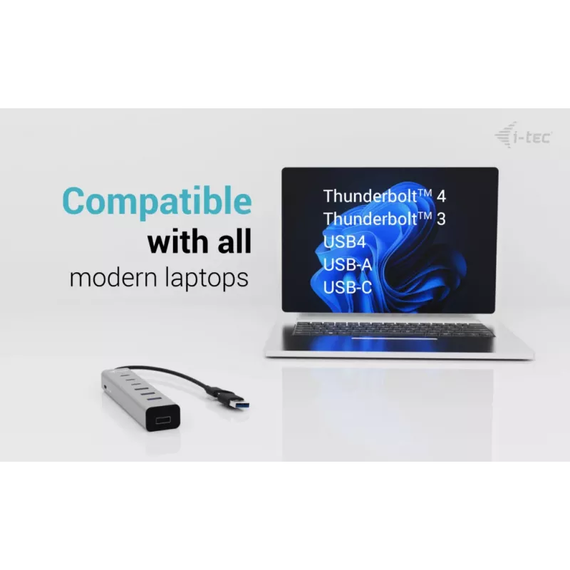 i-tec hub de carregamento em metal USB-C/USB-A 7 portas (3x USB-C, 4x USB-A)