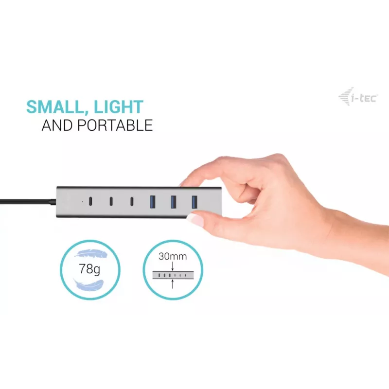 i-tec hub de carregamento em metal USB-C/USB-A 7 portas (3x USB-C, 4x USB-A)