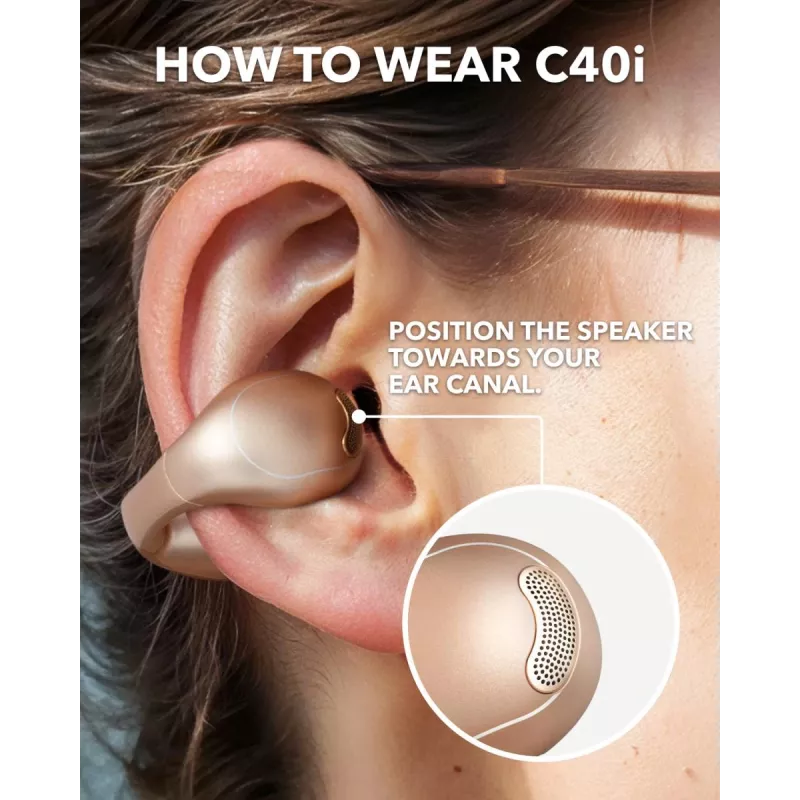Anker Soundcore C40i auriculares sem fios open-ear, Desert Bronze