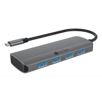 ICY BOX IB-DK4022a-CPD com fios USB 3.2 Gen 1 (3.1 Gen 1) Type-C alumínio, prateado