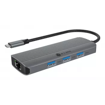 ICY BOX IB-DK4034a-CPD com fios USB 3.2 Gen 1 (3.1 Gen 1) Type-C alumínio, prateado