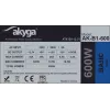 Fonte de alimentação ATX Akyga Basic AK-B1-600 600 W, ventoinha de 120 mm, PFC passivo, cinzento