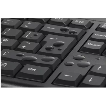 Conjunto de secretária sem fios Kensington KM150 EQ teclado tamanho completo rato preto