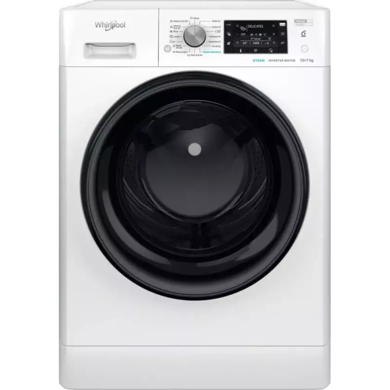Máquina de lavar e secar roupa Whirlpool FFWDD1076258B de instalação livre carga frontal branco
