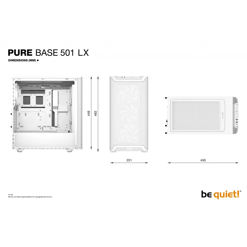 Caixa de PC be quiet! Pure Base 501 LX White Midi Tower