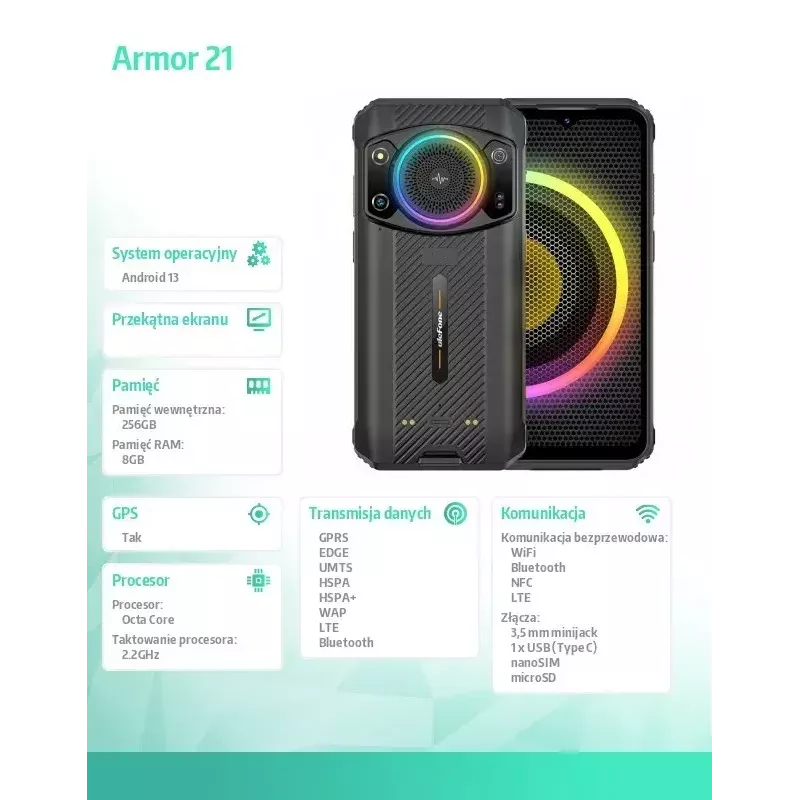 Smartphone UleFone Armor 21 — ecrã de 6,58