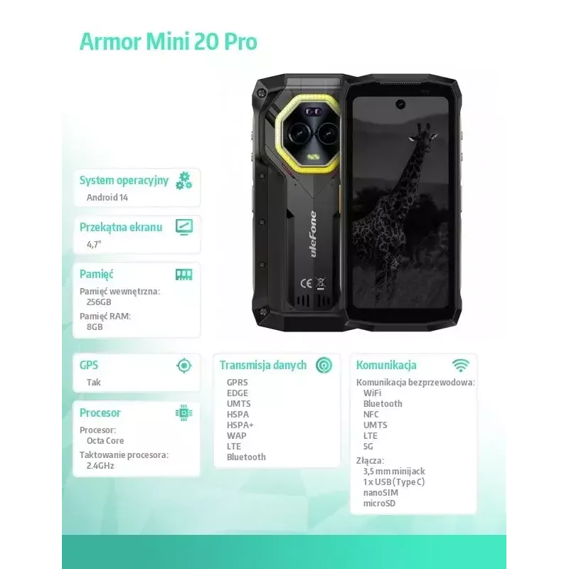 Smartphone UleFone Armor Mini 20 Pro 4G 6,1