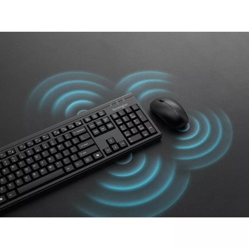 Conjunto de teclado e rato sem fios Kensington K75560WW tamanho completo QWERTY