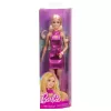Boneca Barbie Fashionistas n.º 230 com minivestido rosa metálico e decote em forma de coração, cabelo loiro