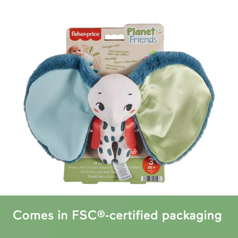 Peluche MATTEL Fisher-Price Planet Friends Elefante de Orelhas Gigantes HKD63, elefante de peluche companheiro