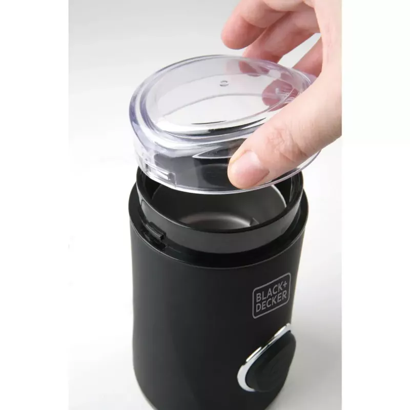 Moinho de café Black & Decker BXCG150E — 150 W, 50 g de capacidade, lâminas de aço inoxidável, controlo por botões