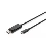 DIGITUS USB Type-C para DisplayPort bidirecional, resolução máx. 8K 30 Hz, comprimento 2 m, preto