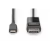 DIGITUS USB Type-C para DisplayPort bidirecional, resolução máx. 8K 30 Hz, comprimento 2 m, preto