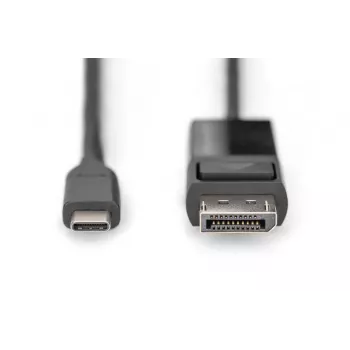 DIGITUS USB Type-C para DisplayPort bidirecional, resolução máx. 8K 30 Hz, comprimento 2 m, preto