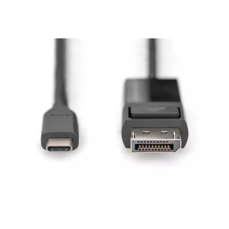 DIGITUS USB Type-C para DisplayPort bidirecional, resolução máx. 8K 30 Hz, comprimento 2 m, preto