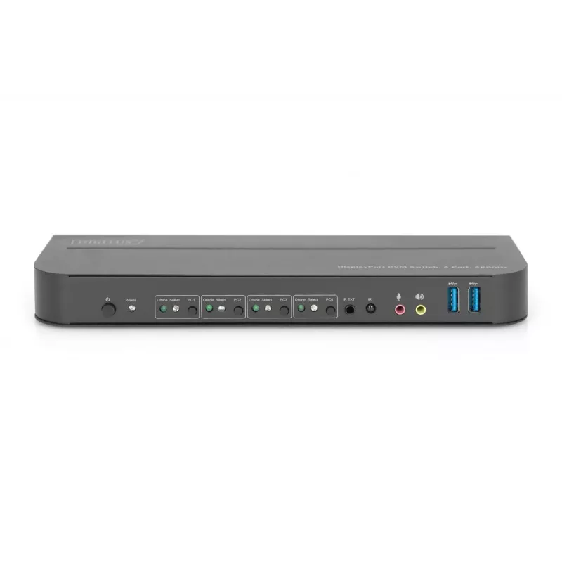 Comutador KVM DIGITUS 4x1 DP DP/HDMI Out USB 4Kx2K 60Hz