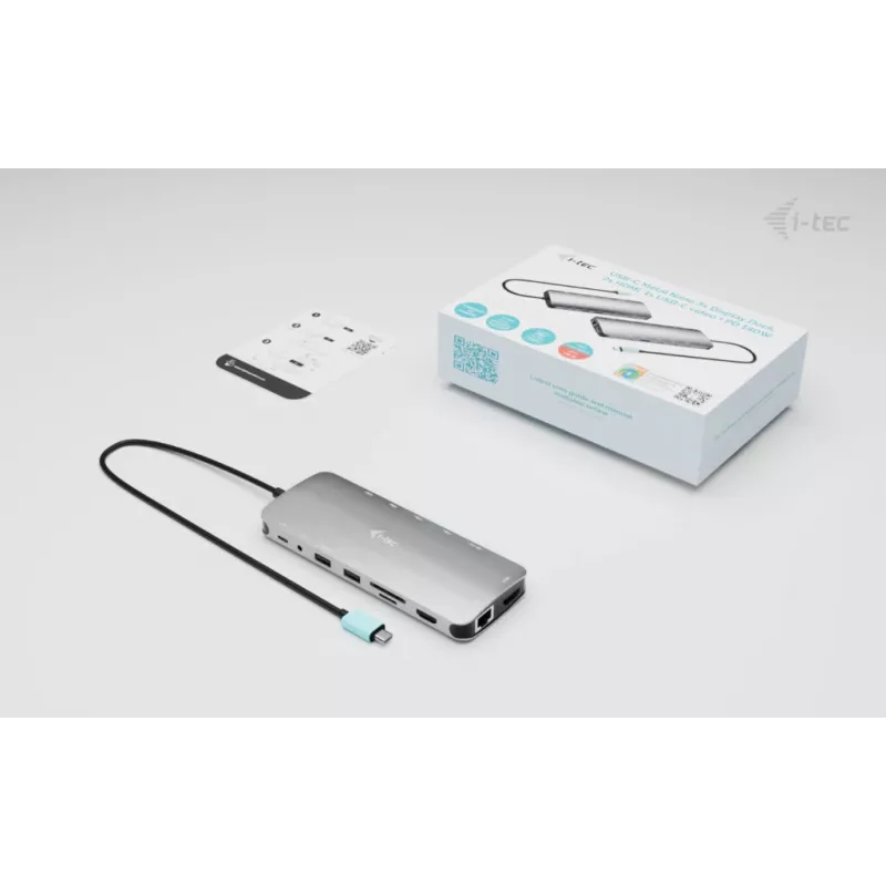 Dock i-tec Metal USB-C Nano 3x Display, 2x HDMI 1x USB-C Vídeo + Power Delivery 140 W