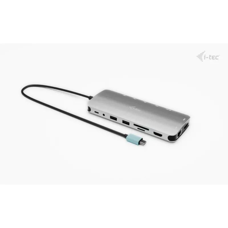 Dock i-tec Metal USB-C Nano 3x Display, 2x HDMI 1x USB-C Vídeo com Power Delivery 140W + Carregador universal 140 W