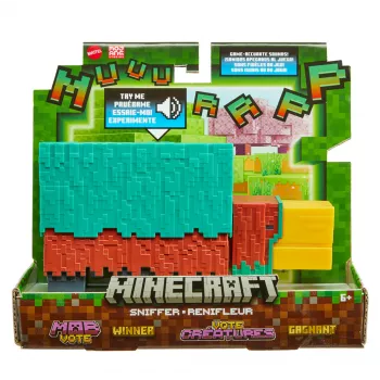 Figura de ação Minecraft Sniffer com sons fiéis ao jogo, figura colecionável de 3,25 polegadas