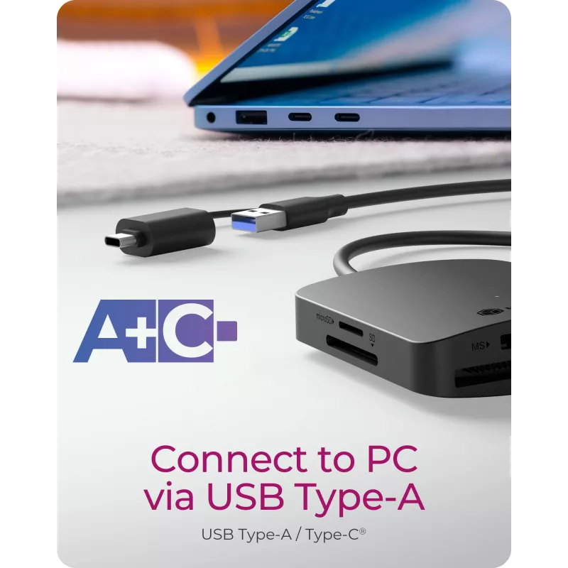 Leitor de cartões ICY BOX IB-CR302-CU3 USB 3.2 Gen 1 (3.1 Gen 1) Type-A Preto